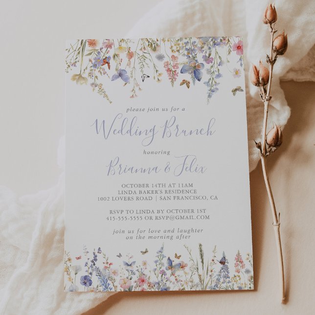 Summer Multicolor Wildflower Wedding Brunch Invitation (Creator Uploaded)