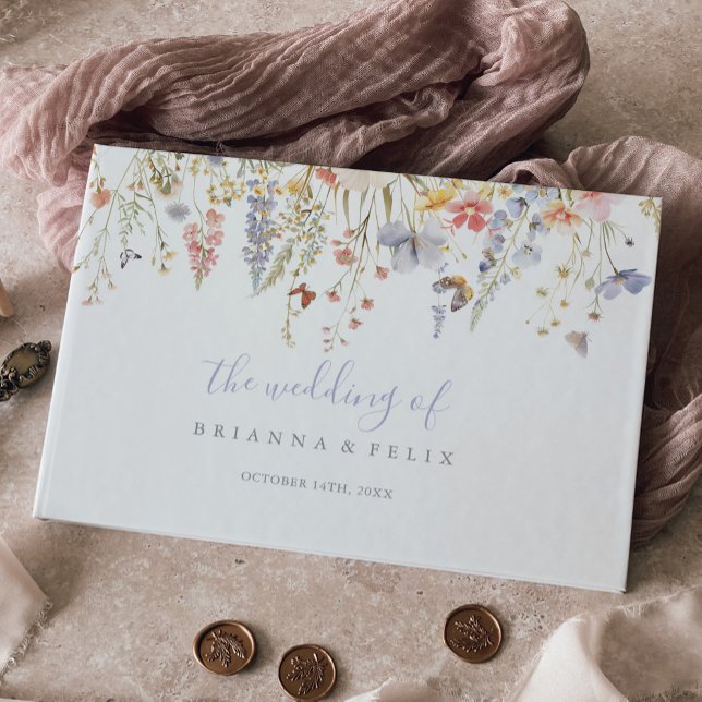 Summer Multicolor Wildflower Wedding Guest Book (Creator Uploaded)