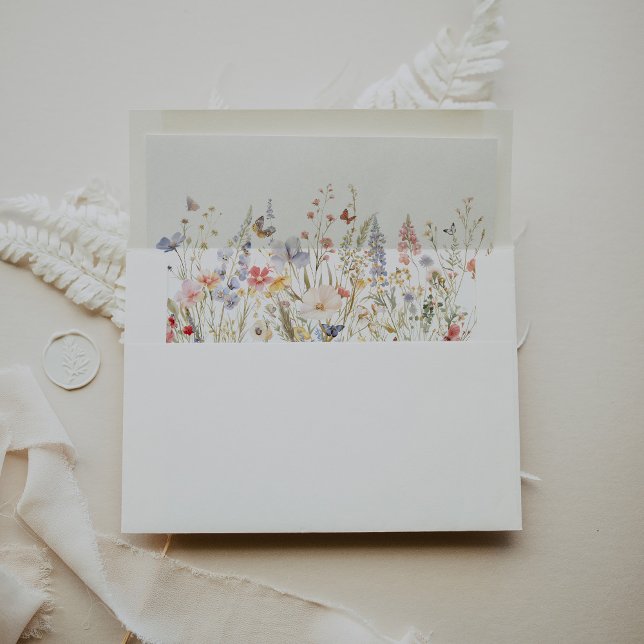 Summer Multicolor Wildflower Wedding Invitation Envelope (Creator Uploaded)