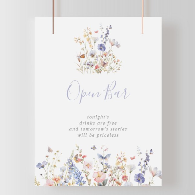 Summer Multicolor Wildflower Wedding Open Bar Sign (Creator Uploaded)