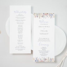 Summer Multicolor Wildflower Wedding Program