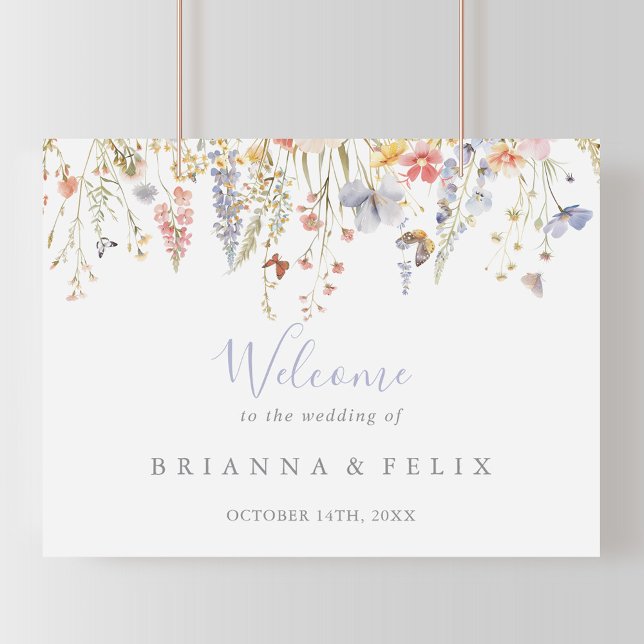 Summer Multicolor Wildflower Wedding Welcome Sign (Creator Uploaded)