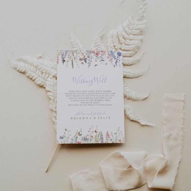 Summer Multicolor Wildflower Wedding Wishing Well Enclosure Card (Creator Uploaded)