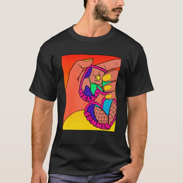 Summer Music Festival Hot girl Beach Swimsuit Warm T-Shirt (Front)