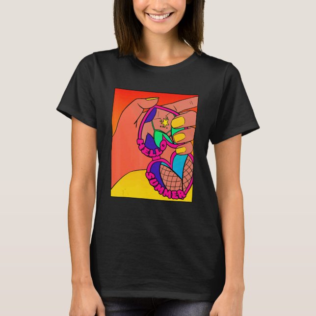 Summer Music Festival Hot girl Beach Swimsuit Warm T-Shirt (Front)