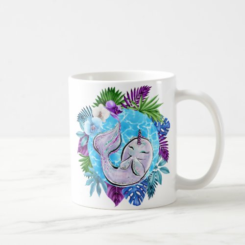 summer narwhale mug mermaid