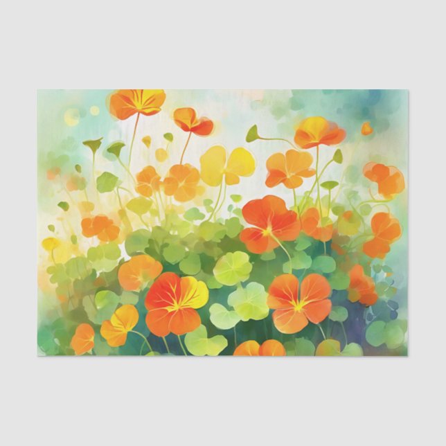 Summer Nasturtium Floral Tissue Paper (Front)