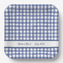 Summer Nautical Blue Gingham, Checkered July 4th