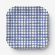Summer Nautical Blue Gingham, Checkered July 4th
