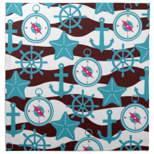 Summer Nautical Pattern Cloth Napkin