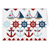 Summer Nautical Theme Anchors Sail Boats Helms (Front Horizontal)