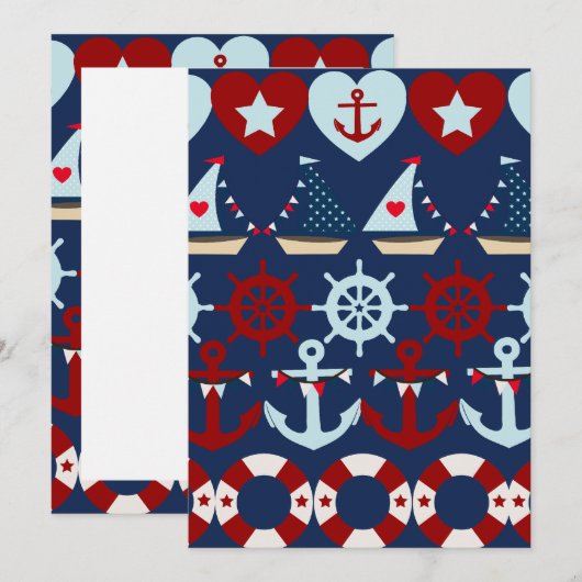 Summer Nautical Theme Anchors Sail Boats Helms (Front/Back)