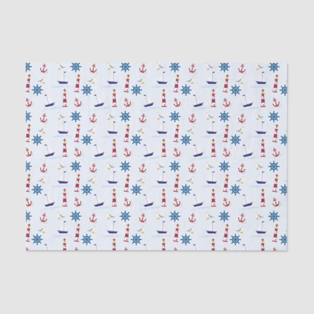 Summer Nautical Tissue Paper (Front)