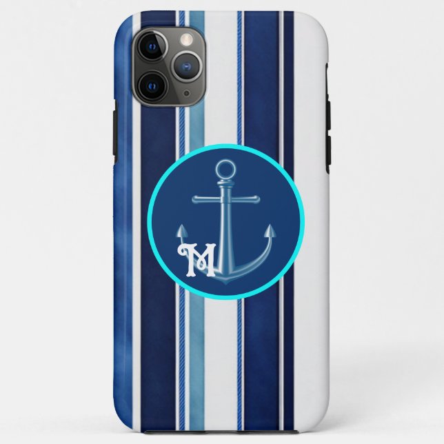Summer Navy Blue Popular Boat Stripes Collection Case-Mate iPhone Case (Back)