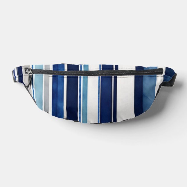 Summer Navy Blue Popular Boat Stripes Collection Fanny Pack (Lay Down)