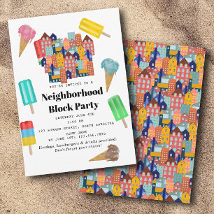 Summer Neighborhood BBQ Block Party Invitation