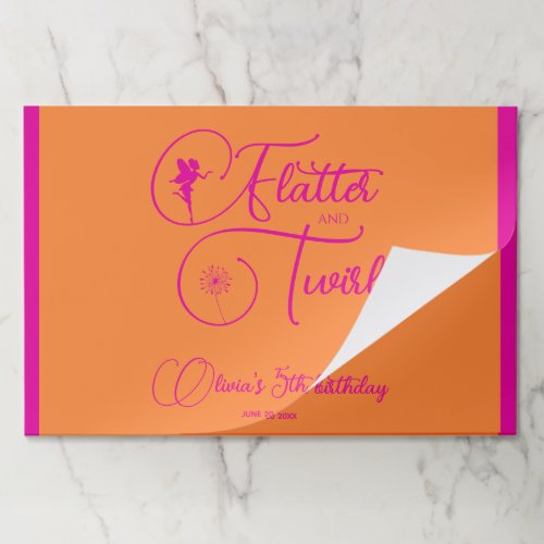 Summer Neon Pink Fairy Birthday 25 Paper Placemat