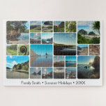 Summer New Zealand Travel Souvenir Photo Collage Jigsaw Puzzle<br><div class="desc">A summer New Zealand travel souvenir photo collage jigsaw puzzle. Customize it with twenty-two of your vacation Instagram-like snapshots and make it a souvenir for loved ones to tell your holiday story. Each square-shaped photo has rounded corners and allows for replacing it with one of your precious summer pictures. For...</div>