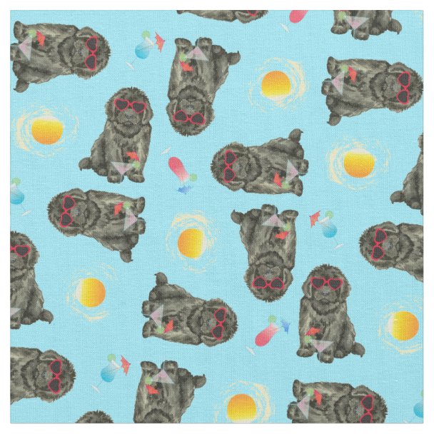 Landseer Newfoundland Dogs Patterned Fabric Zazzle