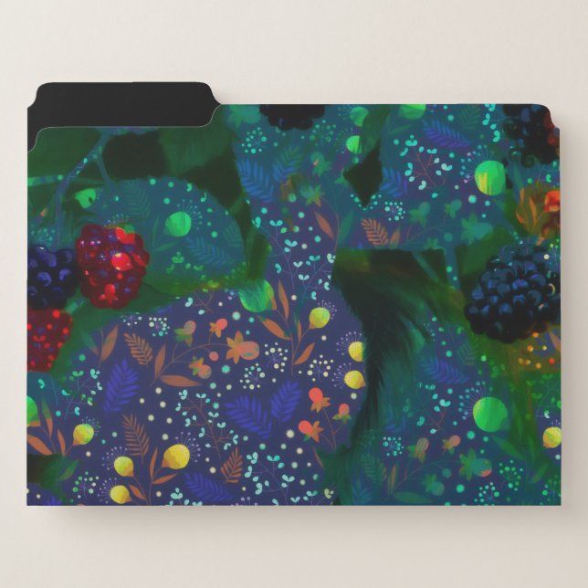 Summer Night Garden Rabbit Asleep Collage File Folder (Front Left)