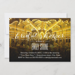 Summer Night Merry Go Round Bridal Shower Invitation