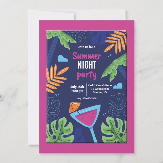 Summer Night Party Invitation (Front)