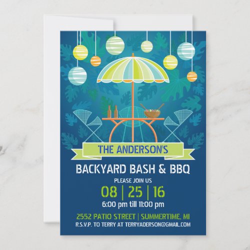 Summer Night Patio Party Invitation