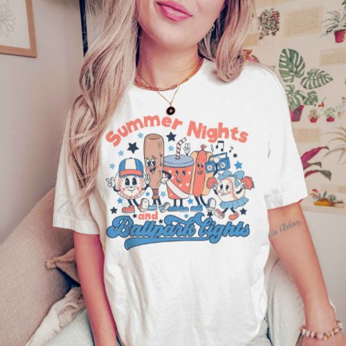 Summer Nights And Ballpark Lights Baseball T_Shirt