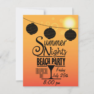 Summer nights beach party invitation design