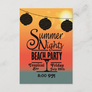 Summer nights beach party invitation design