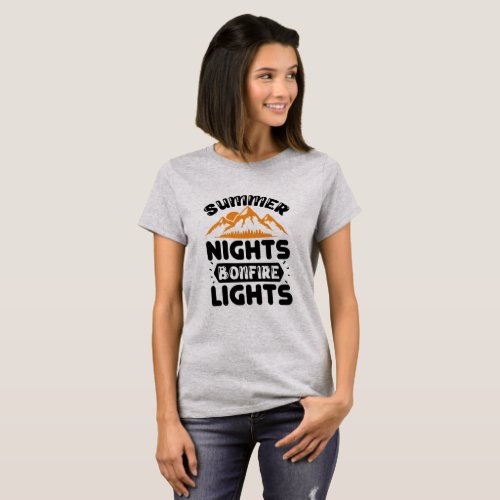Summer nights bonfire lights T_Shirt