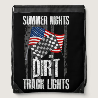 Summer Nights Dirt Track Lights Racing Motocross Drawstring Bag