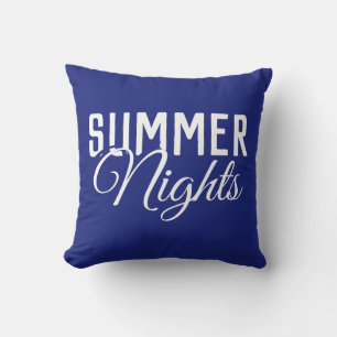 SUMMER NIGHTS typography   Outdoor Pillow