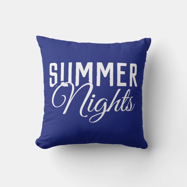 SUMMER NIGHTS typography | Outdoor Pillow (Front)