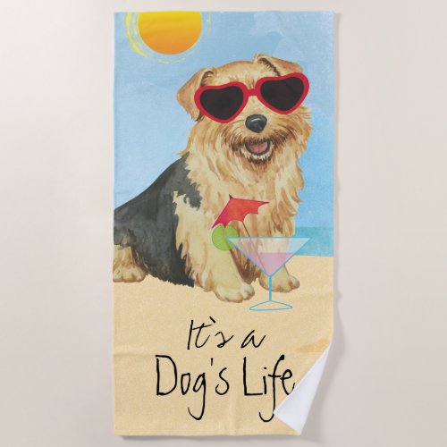 Summer Norfolk Terrier Beach Towel