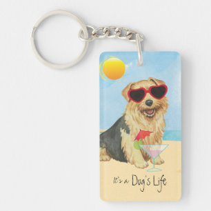 Summer Norfolk Terrier Keychain