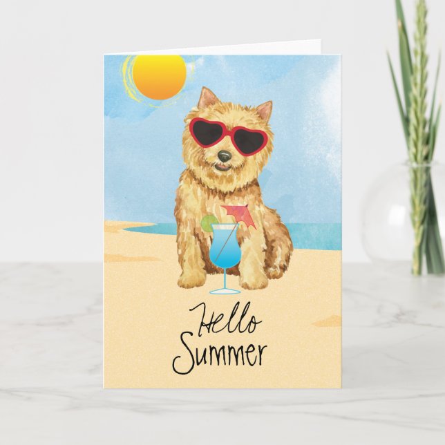Summer Norwich Terrier Card (Front)