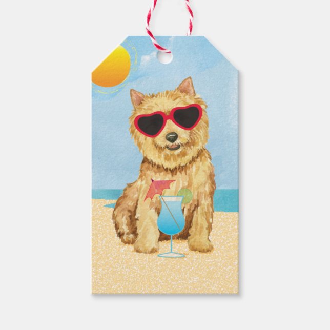 Summer Norwich Terrier Gift Tags (Front)