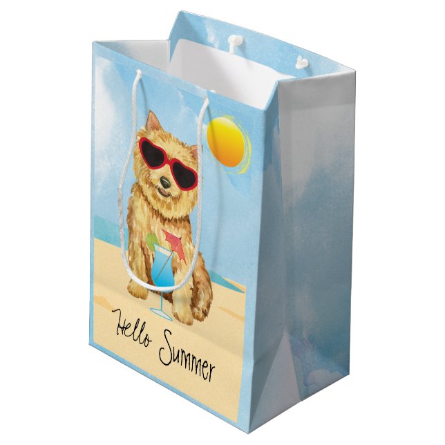 Summer Norwich Terrier Medium Gift Bag (Back Angled)