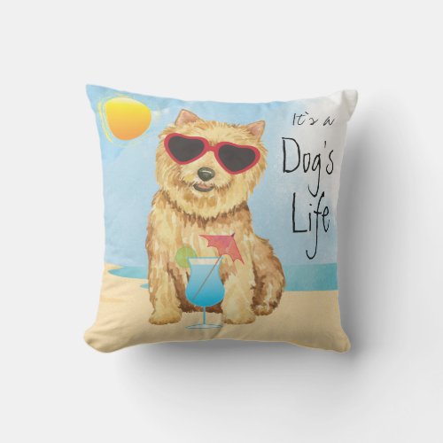 Summer Norwich Terrier Outdoor Pillow