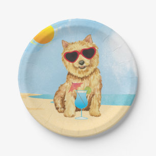 Summer Norwich Terrier Paper Plate