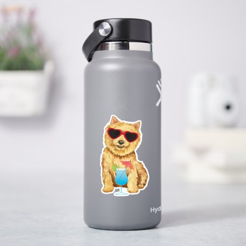 Summer Norwich Terrier Vinyl Sticker