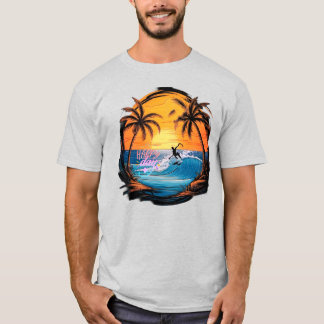Summer Nostalgia - A Hand-Drawn Beach Paradise T-Shirt