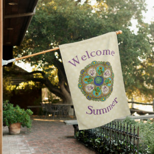 Summer Nouveau House Flag