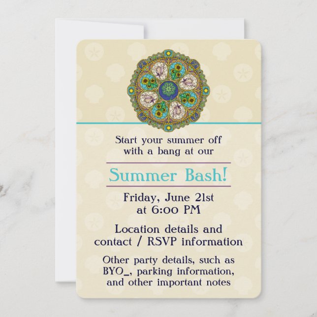 Summer Nouveau Party Invitation (Front)