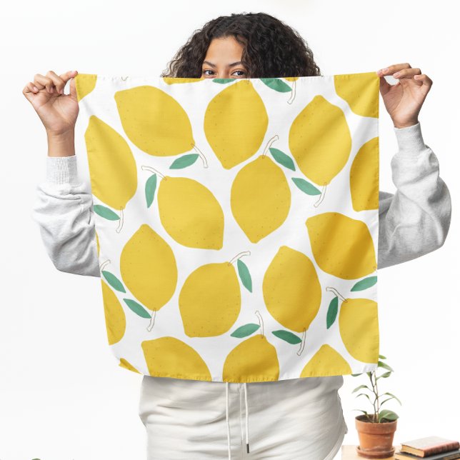 Summer Novelty Lemon-Pattern Printed Bandana (Creator Uploaded)