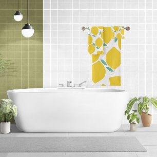 Summer Novelty Lemon-Pattern Printed Bath Towel Set