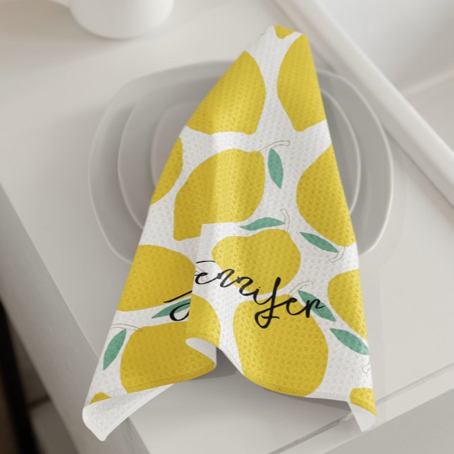 Summer Novelty Lemon-Pattern Printed Personalized  Kitchen Towel (Creator Uploaded)