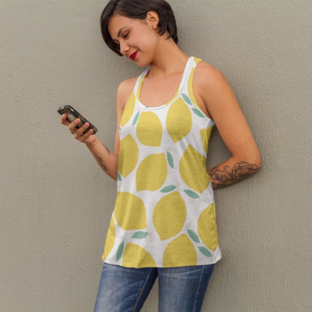 Summer Novelty Lemon-Patterned Tank Top (Creator Uploaded)