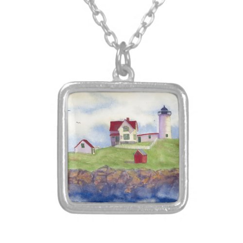 summer nubble silver plated necklace